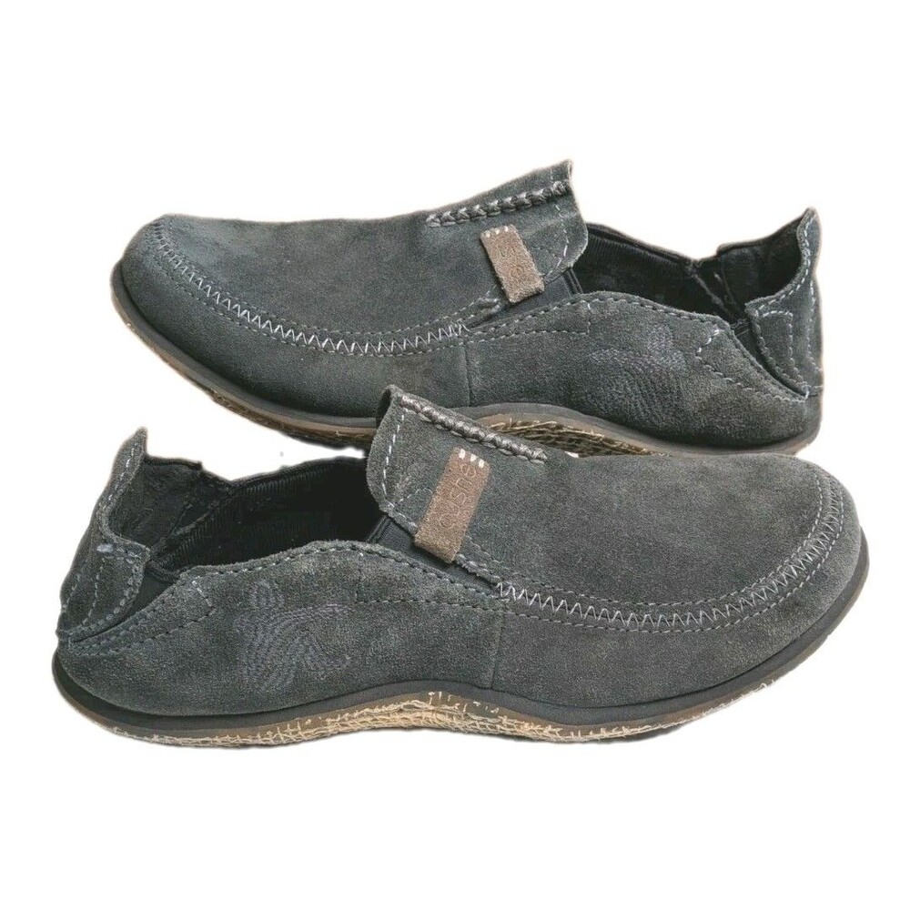 Cushe Surf Slipper Loafer Mens 10 Gray Leather Slip On Casual Surf Coastal